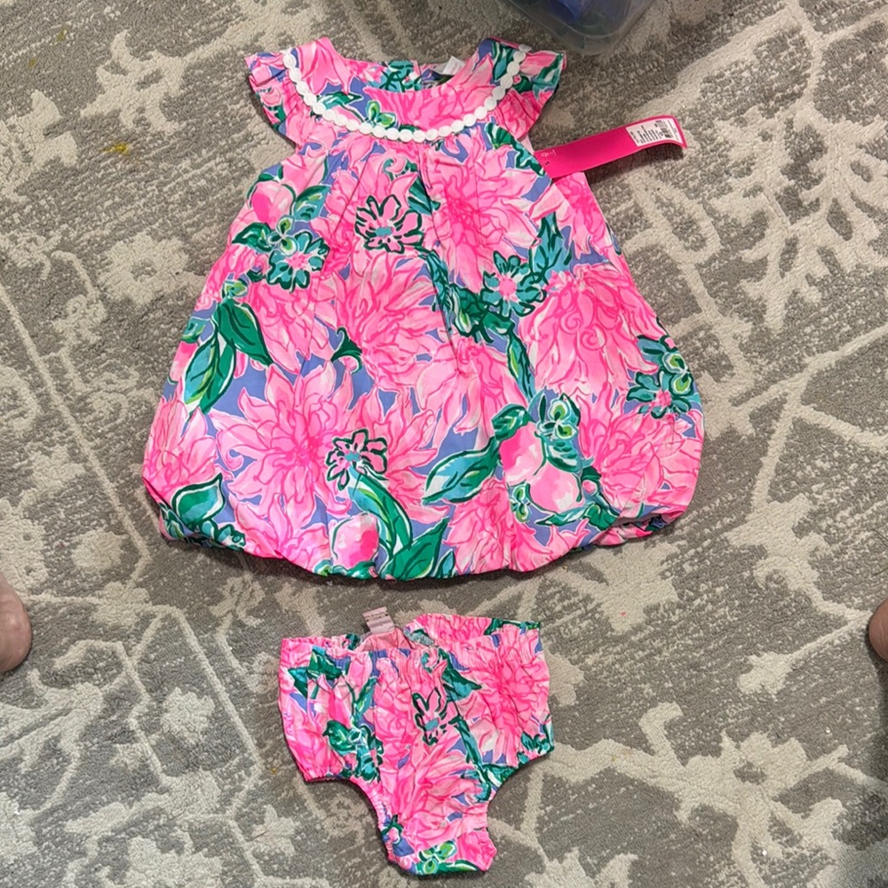 Lilly Pulitzer new Pink Baby Dress with Bloomers